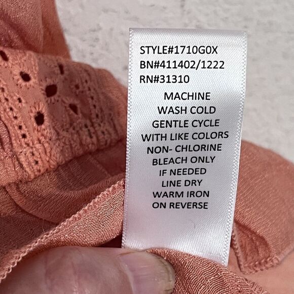 The General Good Stitch Fix Womens Peasant Top XL Orange Short Sleeve Cottagcore - Picture 10 of 10